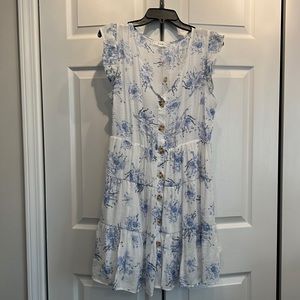 Cotton Summer dress with blue flowers - brand new